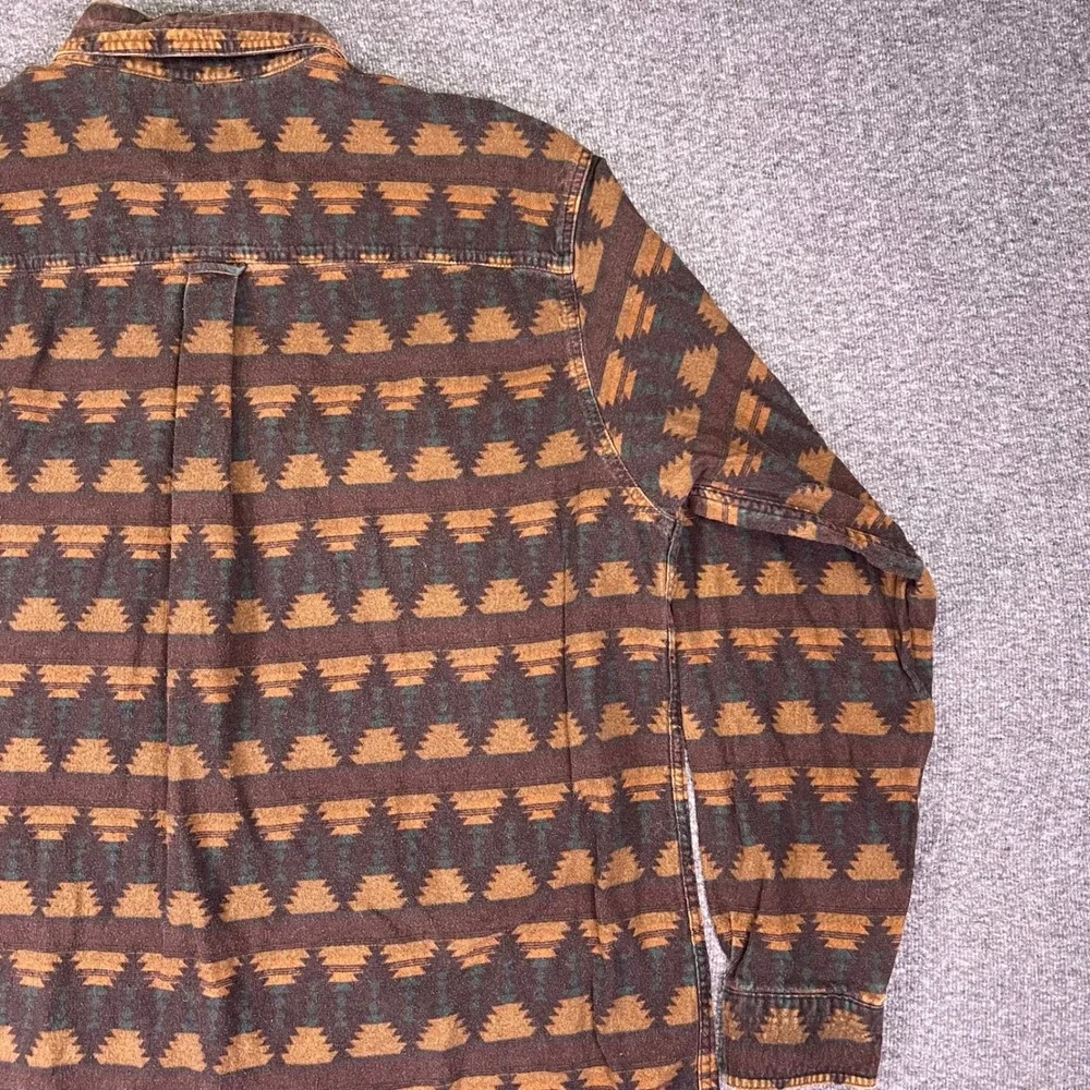 Woolrich Shirt Mens XXL Brown Southwestern Flannel Rugged Outdoor Aztec Western‎